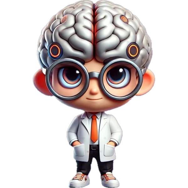 Illustration of Dr. Brain, our systems strategist mascot